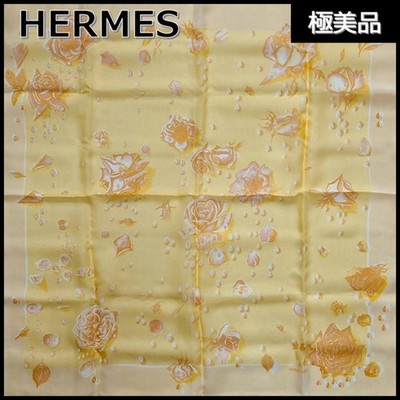 HERMES Carre 70 LA ROSEE Scarf Silk 100% Women Auth