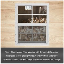 White Shed Windows w/ Fiberglass Screen 2 Pac...