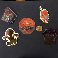 Spider Man Super Hero Lot Of 5 Stickers. - New