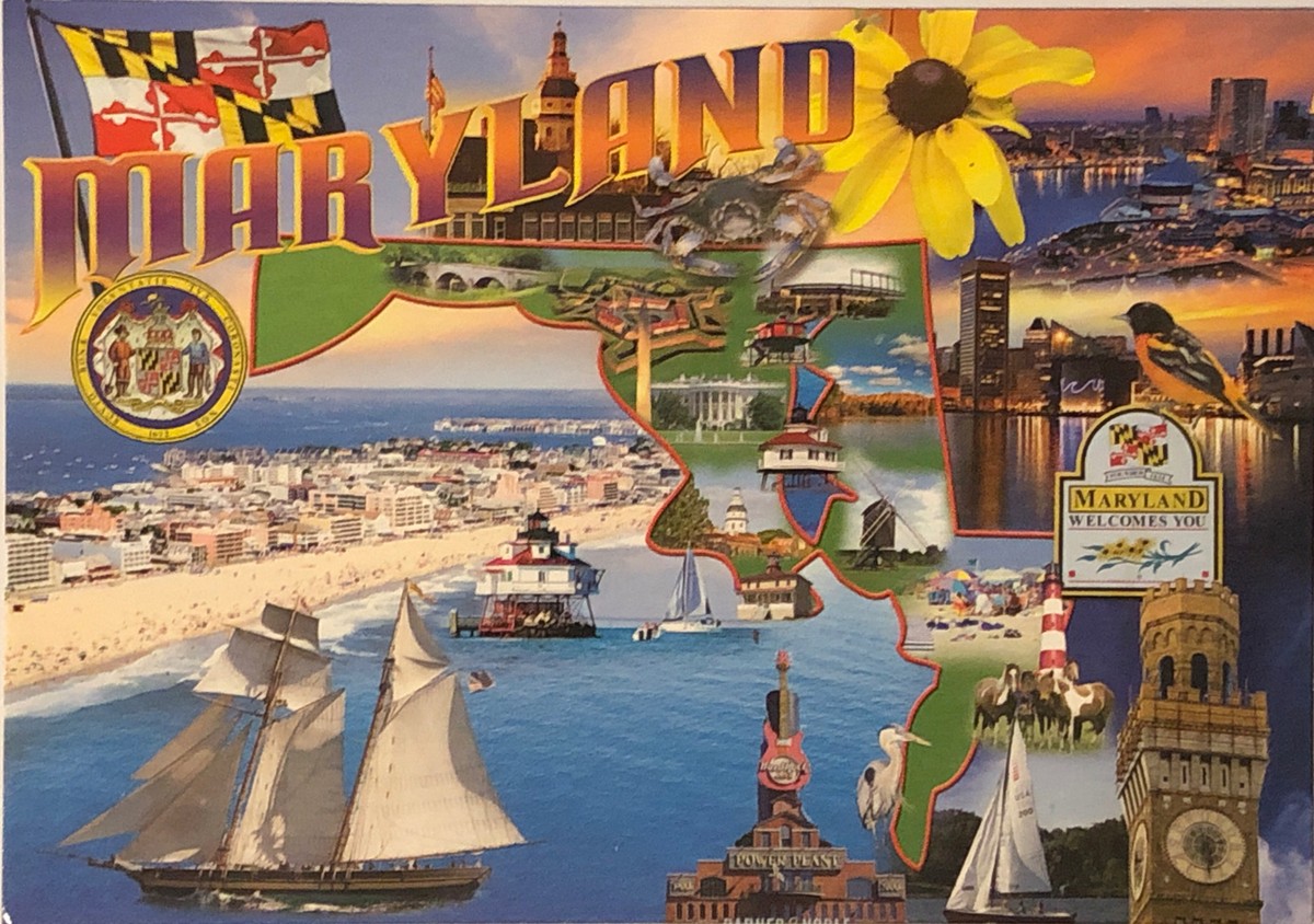 Maryland Multi-View Postcard Landscape Landmark Ocean City