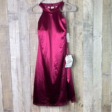 Crystal Dolls Sleeveless Short Sheath Size 9 Jr. Burgundy Party Cocktail Dress