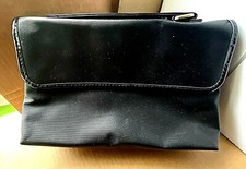 Vintage LANCOME Black Make-Up Unfolding TRAVEL CASE 2 Large Pockets NEW