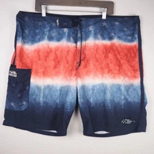 Salt Life SLX-QD Hybrid Fishing Board Shorts Men's 42 USA Flag Patriotic Stars