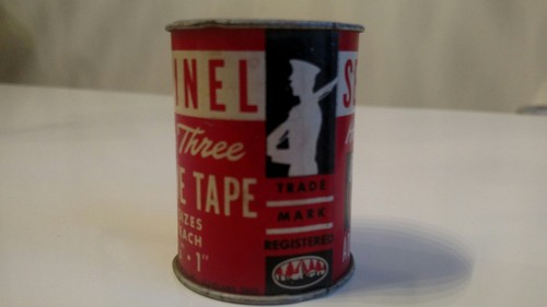 antique advertising tin metal sentinel handy three adhesive tape