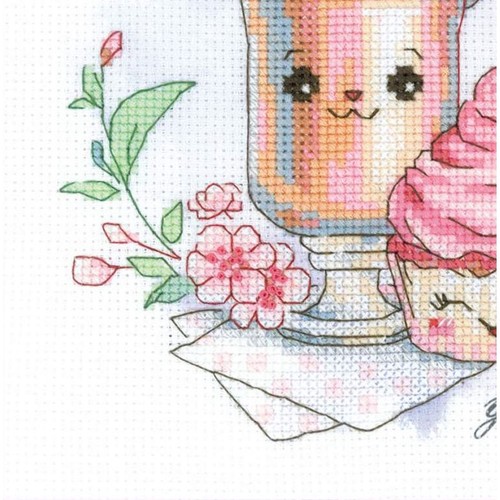 Cross-stitch kit Sweethearts' Coffee 0092PT Riolis - Picture 4 of 7