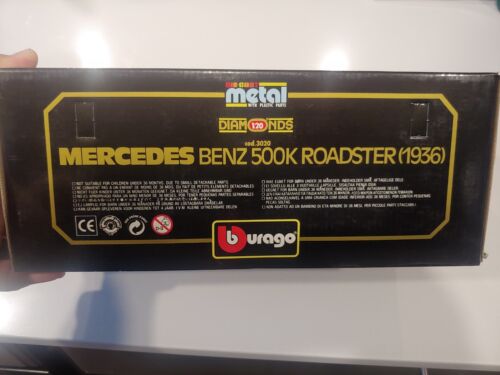1936 Mercedes-Benz 500K Roadster 1:20 Scale - Bburago Diamonds cod 3020 - NEW - Picture 5 of 6