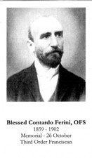 Blessed Contardo Ferini, OFS + Prayer (2" x 3 1/2") Heavy Paperstock Holy Card