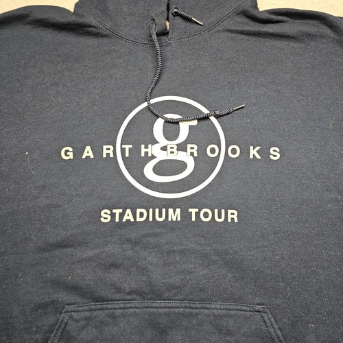 Garth Brooks Tour Sweatshirt Mens XL Blue Long Sleeve Hooded Stradium Tour - Picture 8 of 14