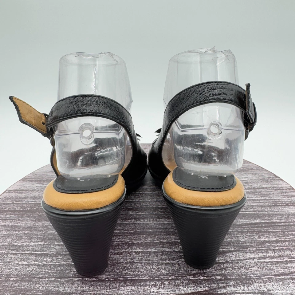 Sapatos confortáveis femininos Softspots Heels 7,5 M couro genuíno floral slingback - Imagem 4 de 4