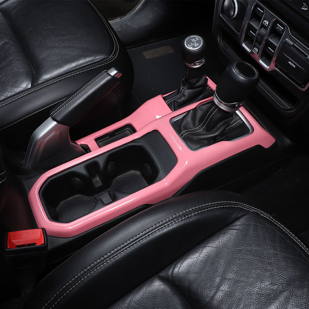 2pcs Pink Left & Right Gear Shift Panel Cover Trim for Jeep Wrangler JL JT 2018+