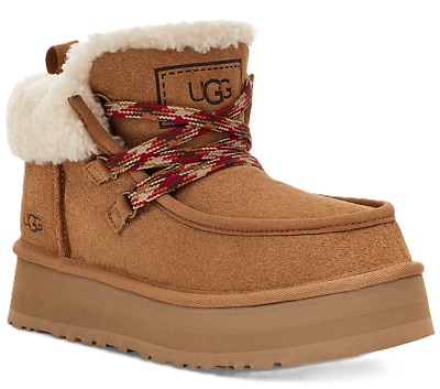 UGG Funkarra Cabin Cuff Chestnut Lace-up Boot Bootie Women's UGG Funkarra Cabin Cuff Chestnut Lace-up Boot Bootie Women's