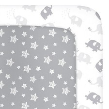Mini Crib Sheets Fitted for Dream on Me/Delta Porta Crib 2 Pack 38"X24" Unisex