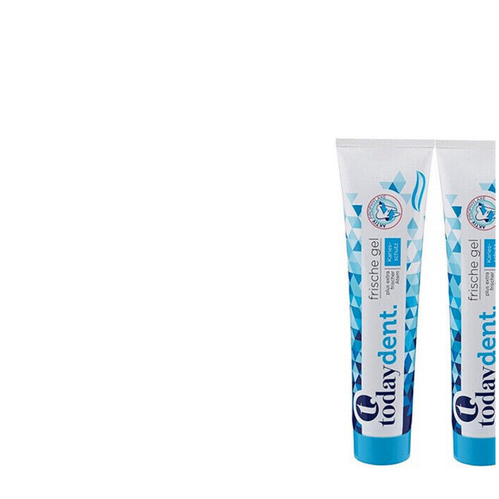 2x125ml today dent. Zahncreme Zahnpasta frische gel | Schutz & Aktiv-Prophylaxe