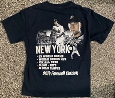 2014 New York Yankees DEREK JETER Farewell Season MLB “Captain Clutch” Sz Small
