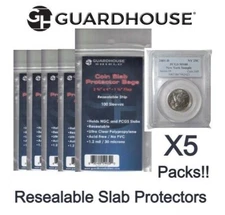 500 Resealable Coin Slab Protector Bags For NGC / PCGS Sleeves 2 3/4 x 4 NO PVC