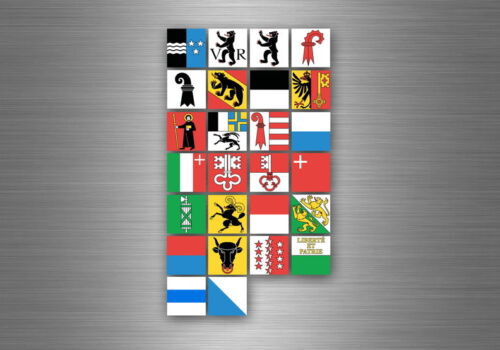 Flag sheet sticker labels country subdivisions states province swiss switzerland - Afbeelding 1 van 1