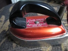 Lovely Old 1950s Red Vintage CLEM Travelling Iron - Clayton Lewis & Miller Ltd