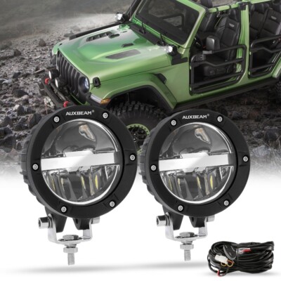 AUXBEAM 4'' Inch 18W LED Work Light Bar Pods Driving Lamps for Can-am Polaris ATV