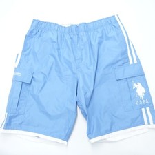 U.S. Polo Assn. Swim Shorts Men's 2XL Blue 2 Striped Cargo Pockets Mesh Lined