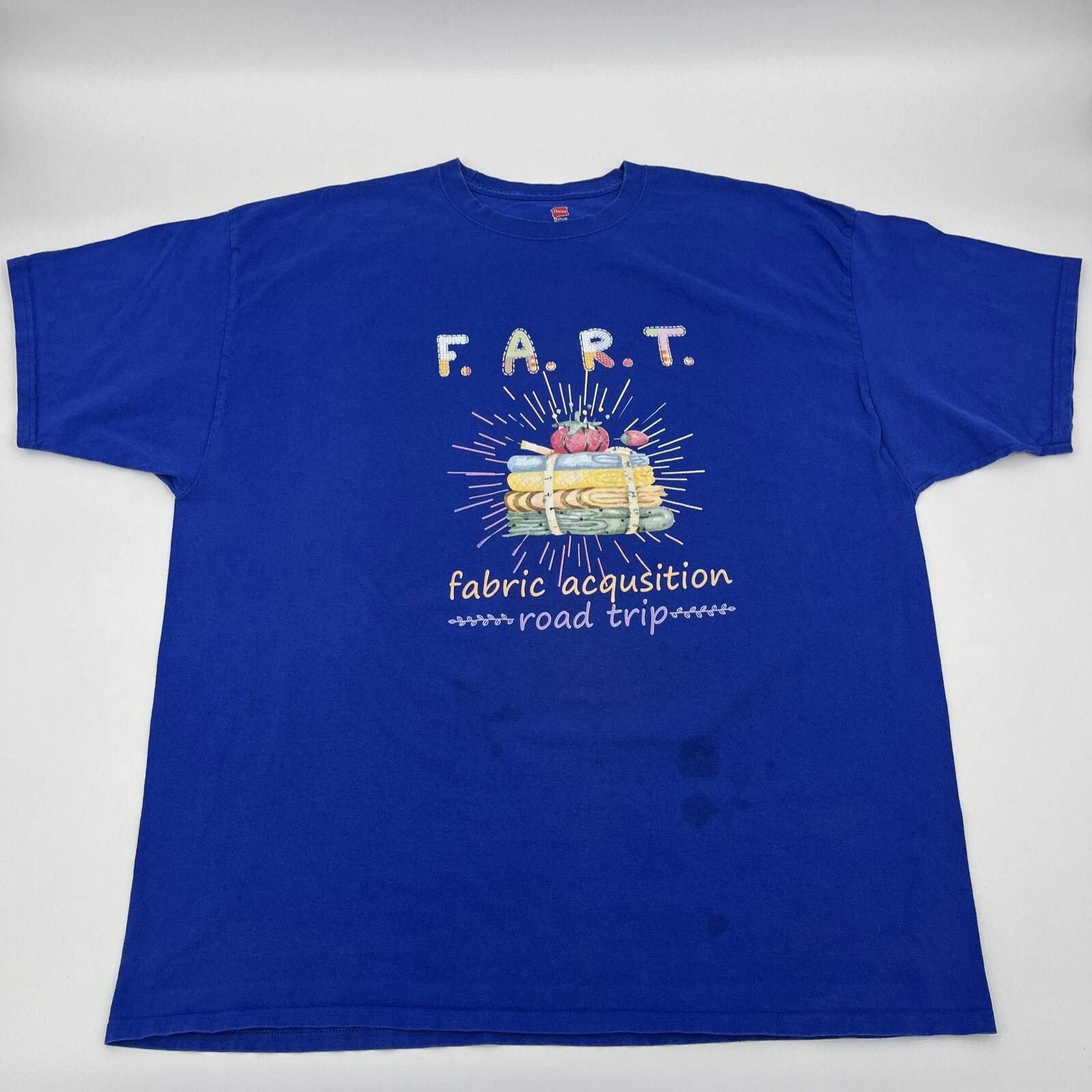 Fabric Sewing Funny T-Shirt - Road Trip FART Humor - Mens 3XL Tee - VGUC