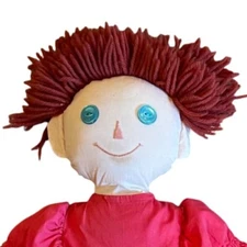 Vintage Collectibles Handmade Rag Doll Soft Body Yarn Hair Button Eyes