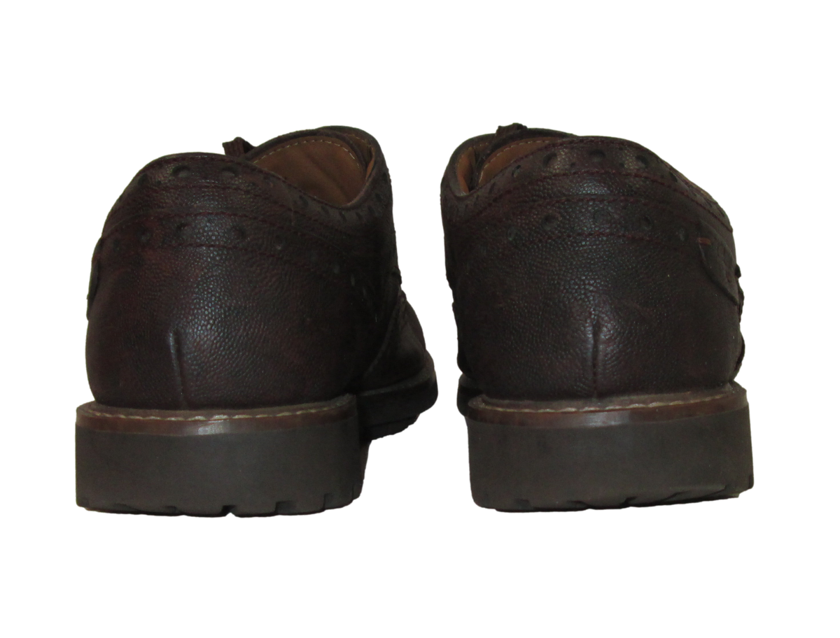 Clarks Shoes Oxford Brown Leather Wingtips Mens Size 9.5 