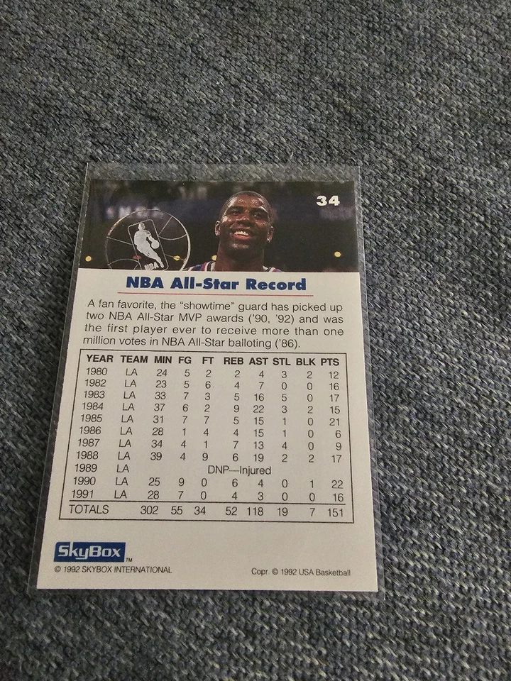 Earvin Magic Johnson Skybox USA Basketball #34 - Image 2 of 2