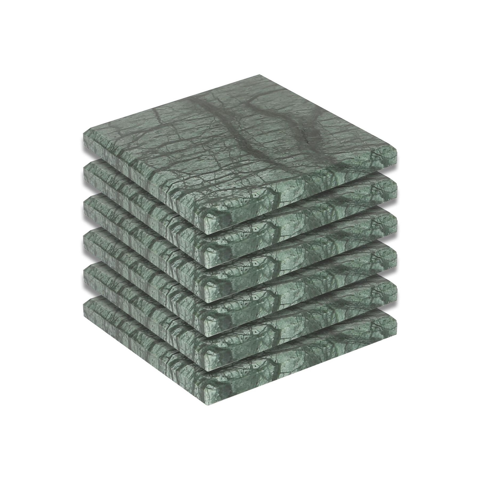 Marble Agate Ceramic Jute Leather Crystal Square Round 6 Piece Coaster Set - Image 2