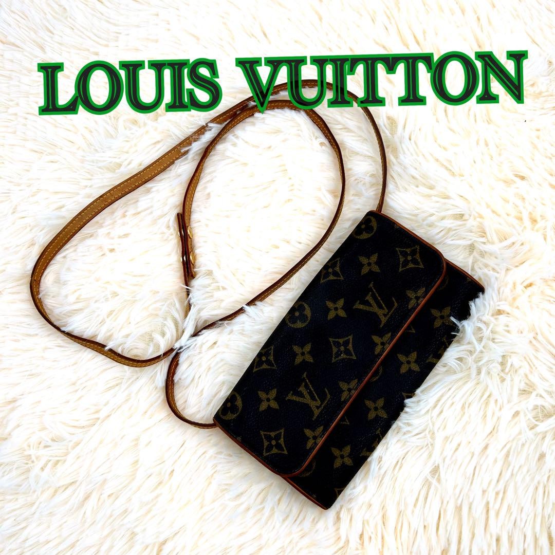 Louis Vuitton Pochette Twin PM Monogram Canvas Crossbody Bag Clutch Designer Handbag