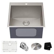 Kraus KHT301-22L Standart PRO 22" Drop-In Single Basin Stainless - Stainless