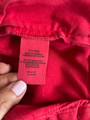 Vintage Ralph Lauren Damen Rot Grunge Punk Goth Skinny Glanz Jeans 31X32 - Bild 6 von 10
