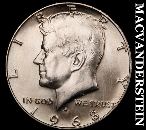 1968-D Silver Kennedy Half Dollar - Choice Gem Brilliant Unc  Lustrous  #i5250