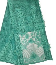 Hot Sale African Lace Fabrics High Quality Tulle Lace soft Fabric with pearls.