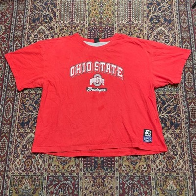 Mens Team Starter Ohio State Buckeyes T-Shirt Red 2XL NCAA College Fan Gear