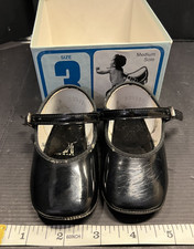 Vintage Baby Deer Classic BLACK Medium Sole Shoes - Size 3 6-9 months - W/BOX