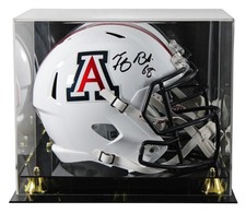 Arizona Tedy Bruschi Signed White Full Size Speed Rep Helmet W/ Case BAS Witness