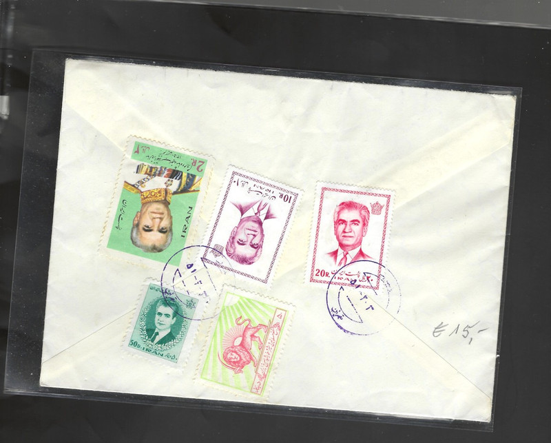 I-4RAN-COVER-TEH RAN-1960 ISH?-FRANKING!!-CANCELS-TO GERMANY-F--#550