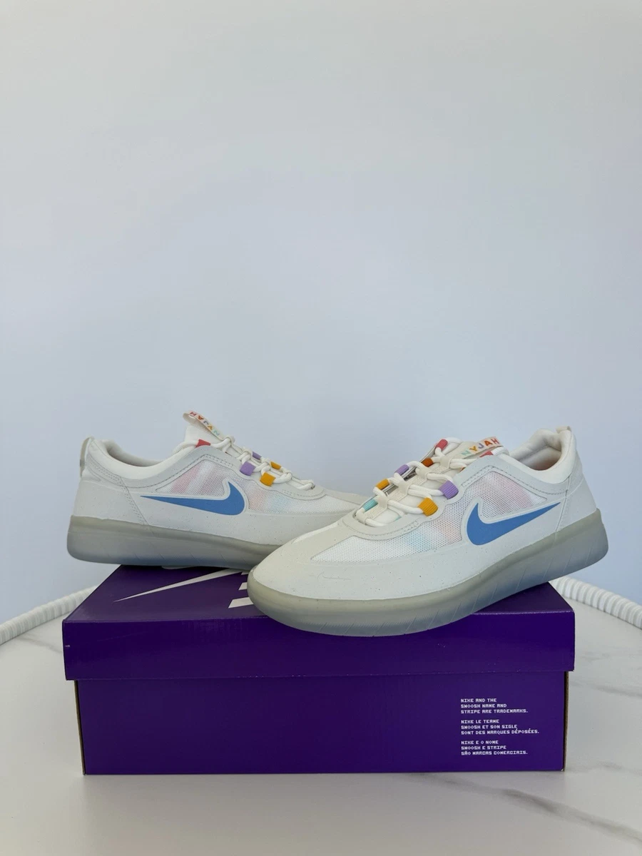 Nike‎ SB Nyjah Free 2 White Rainbow Athletic Sneaker BV2078-106 Mens Sz 7.5 Nike Nyjah Free 2 SB Summit White Coast | eBay main image 2