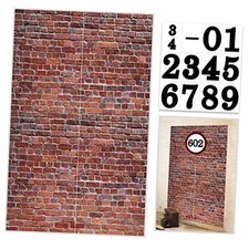 Brick Wall Party Backdrop, Wall Decoration, Curtains Door Brick Wall Old Red