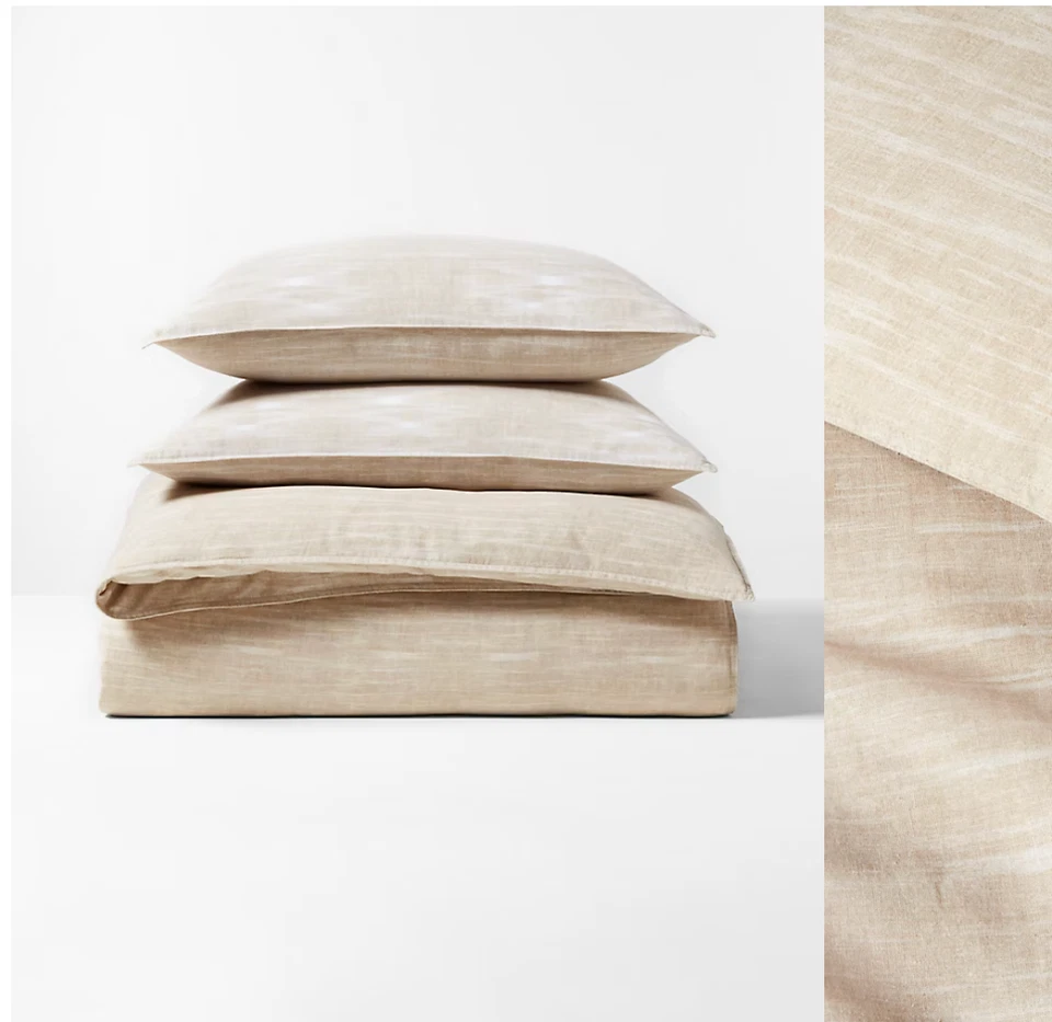 Conjunto de capa de edredom Ralph Lauren Kent linho mistura de algodão bege QUEEN 3 peças - Imagem 3 de 4