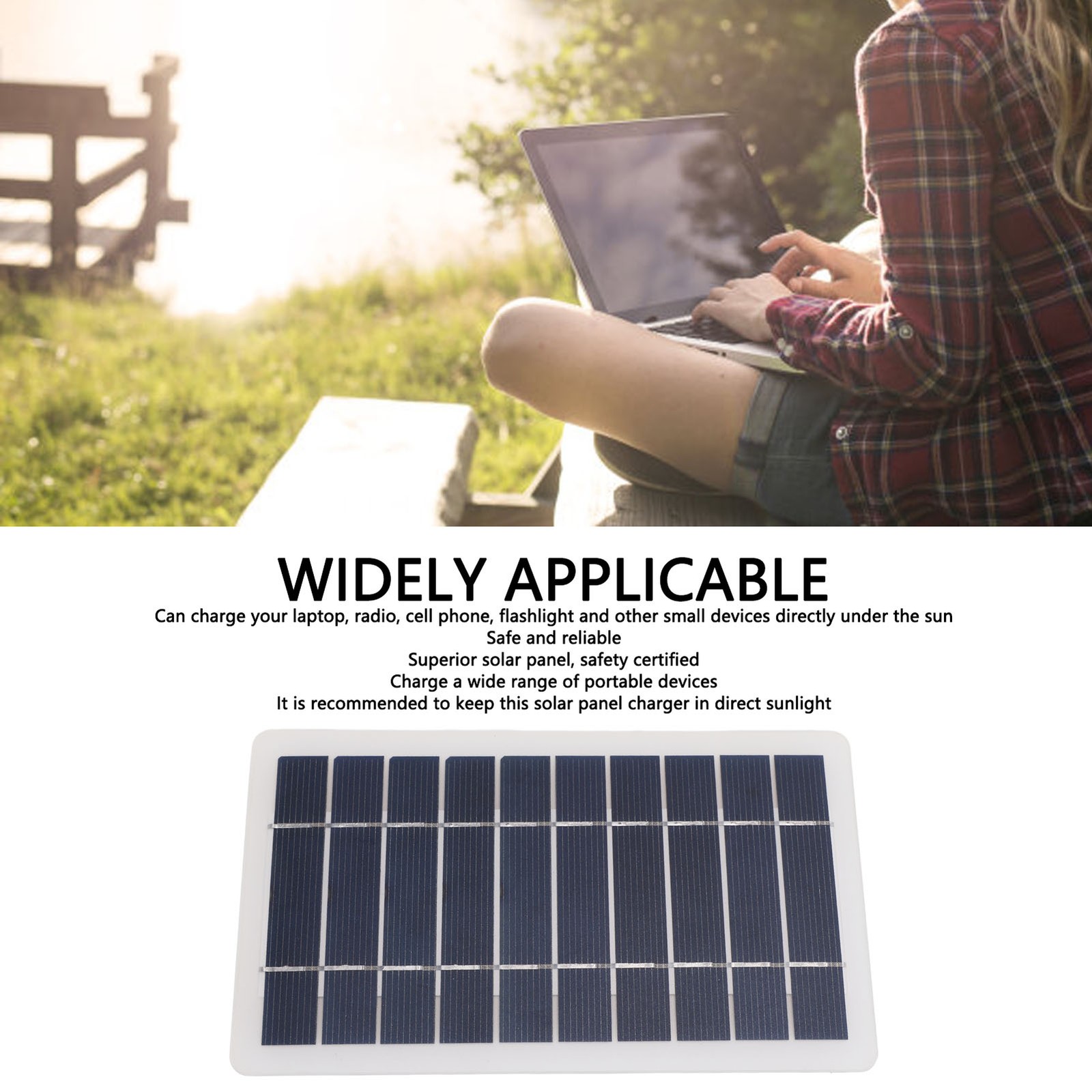 5W Solar Panel Charger High Efficiency For Laptop Radio Mobile Phone Trending