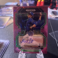 2022 Panini Prizm Draft Picks - Karson Milbrandt #PDP85 Neon Pink Velocity Auto