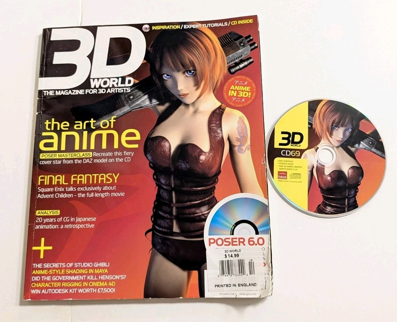 2005 3D World Magazine Issue 69 Anime Final Fantasy Advent Child w/CD UK Print