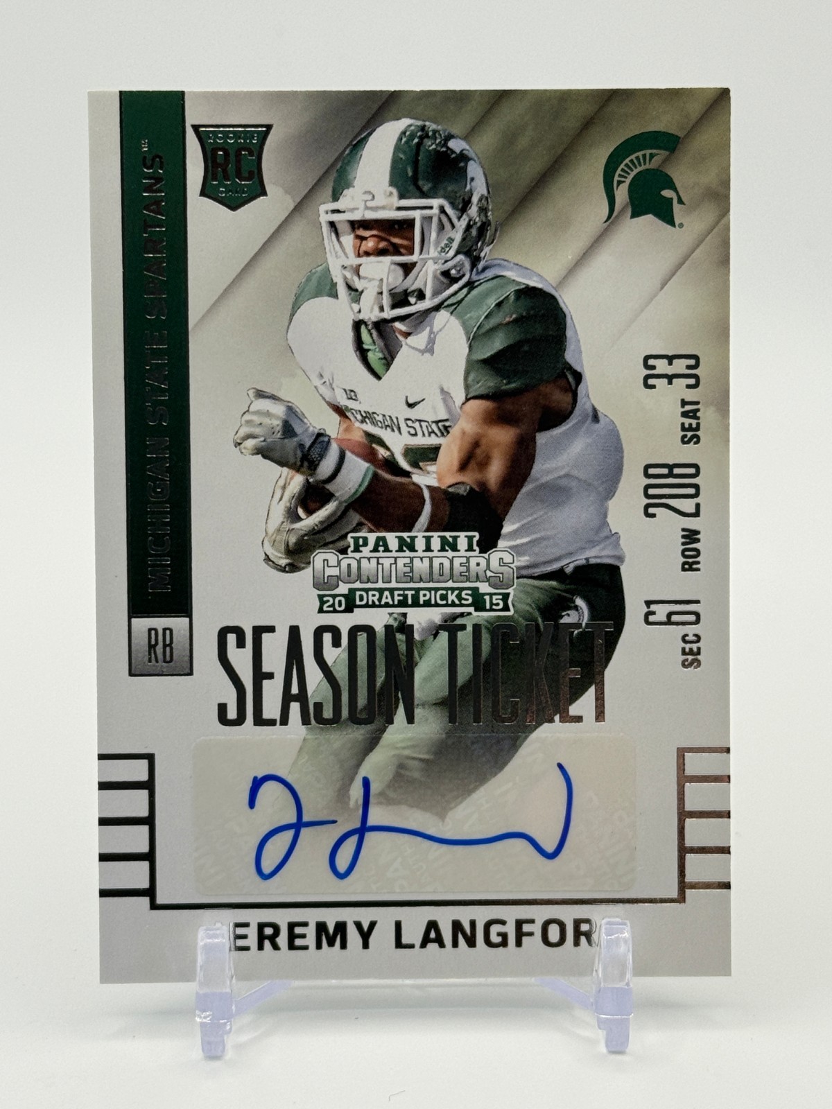 Jeremy Langford Panini Contenders Draft Picks #223 Autograph