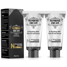 2 Pack Numbing Cream Maximum Strength Long Lasting Extra Relief with Menthol ...