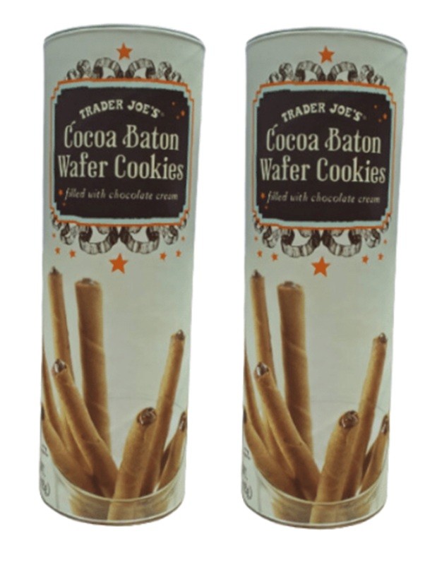 Trader Joe's Cocoa Batons Chocolate Cream Wafers Cookie 5 oz 2 XPack