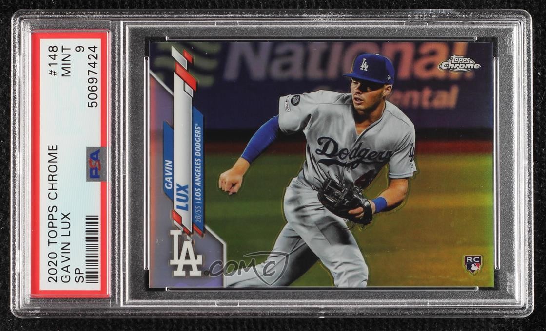 2020 Topps Chrome Photo Variation SP (Fielding) Gavin Lux #148 PSA 9 MINT 16qe