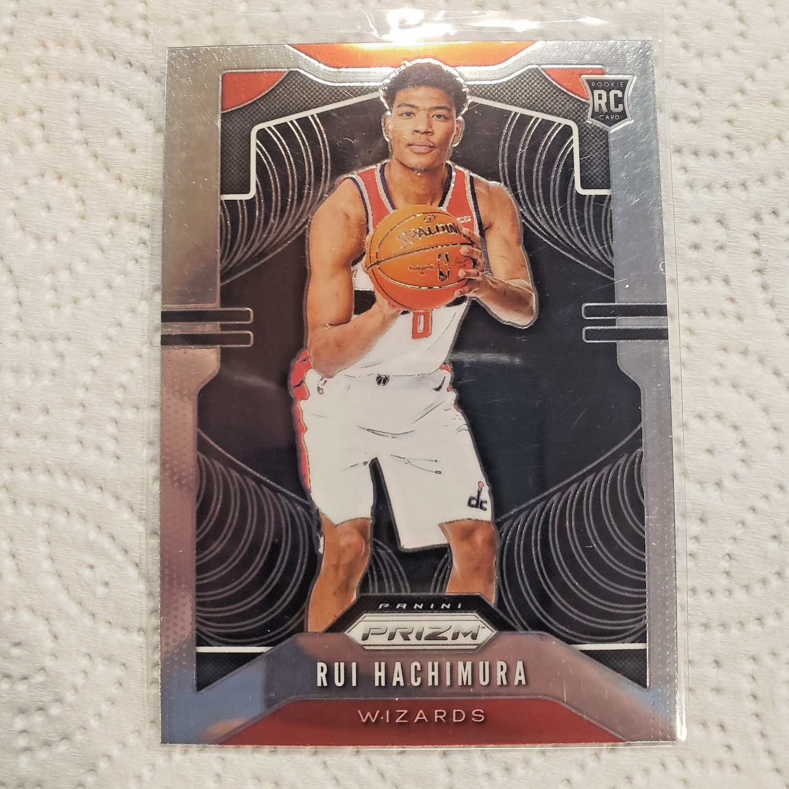 rui hachimura rookie card wizard's panini prizm 2019-20 #255