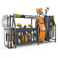 Garage Sports Equipment Organizer, Ball Storage Stand, Indoor Golf Bags Stand