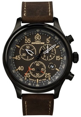 Timex Expedition Chronograph (42Mm) Braunes Zifferblatt / Braunes T49905 Uhr